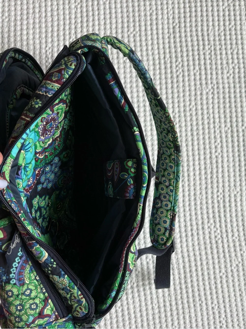 Vera Bradley Campus Backpack Blue Rhapsody Laptop Suitcase Trolley Strap